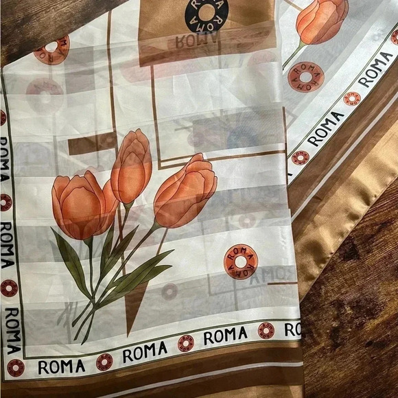VINTAGE: Roma (Rome) Italy souvenir women’s scarf. - Picture 6 of 8